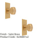 2 PACK Reeded Radio Door Knob & Matching Backplate Lined Satin Brass 76 x 40mm 1