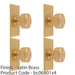 4 PACK Reeded Radio Door Knob & Matching Backplate Lined Satin Brass 76 x 40mm 1