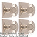 4 PACK 32mm Round Door Knob & 40x40mm Matching Backplate Polished Nickel Handle 1