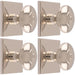 4 PACK 32mm Round Door Knob & 40x40mm Matching Backplate Polished Nickel Handle