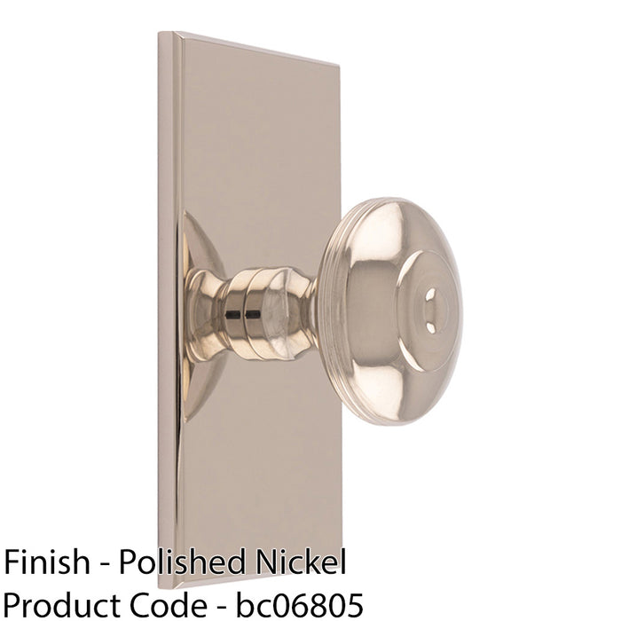 32mm Round Cabinet Door Knob & 76x40mm Matching Backplate Polished Nickel Handle 1
