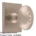 32mm Round Cabinet Door Knob & 40x40mm Matching Backplate - Satin Nickel Handle 1