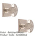 2 PACK 38mm Round Door Knob & 40x40mm Matching Backplate Polished Nickel Handle 1