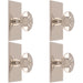 4 PACK 38mm Round Door Knob & 76x40mm Matching Backplate Polished Nickel Handle