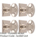 4 PACK 42mm Round Door Knob & 40x40mm Matching Backplate Polished Nickel Handle 1