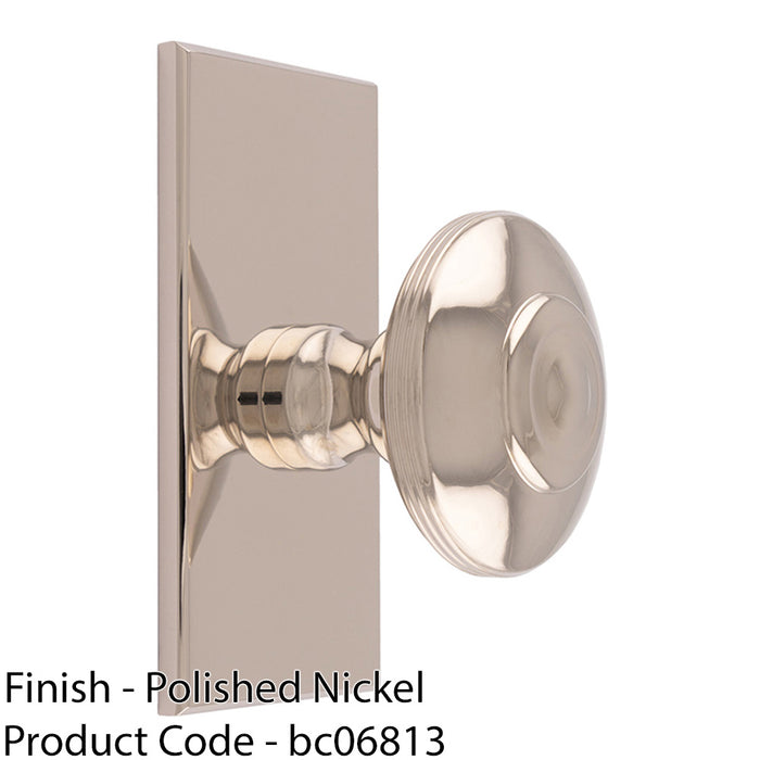42mm Round Cabinet Door Knob & 76x40mm Matching Backplate Polished Nickel Handle 1