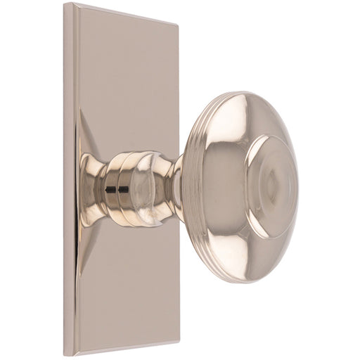 42mm Round Cabinet Door Knob & 76x40mm Matching Backplate Polished Nickel Handle