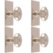 4 PACK 42mm Round Door Knob & 76x40mm Matching Backplate Polished Nickel Handle