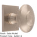 42mm Round Cabinet Door Knob & 40x40mm Matching Backplate - Satin Nickel Handle 1