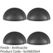 4 PACK Victorian Cup Handle Anthracite 76mm Centres Solid Brass Drawer Pull 1