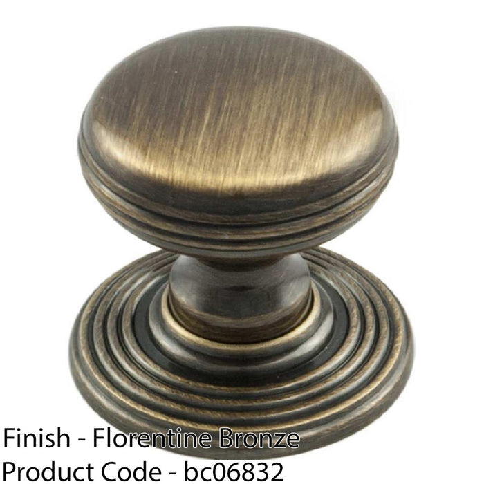 Smooth Ringed Cupboard Door Knob 28mm Diameter Florentine Bronze Cabinet Handle 1