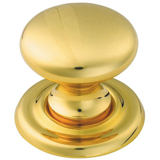 Tiered Mushroom Cupboard Door Knob 25mm Diameter Polished Brass Cabinet Handle