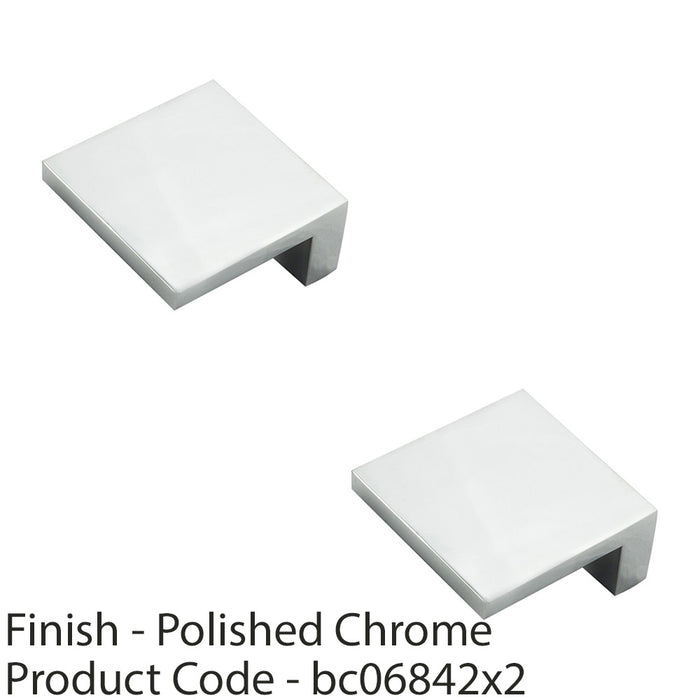 2 PACK Slim L Cabinet Finger Pull Handle Semi Concealed 48mm Polished Chrome 1