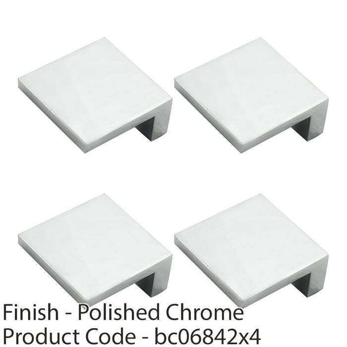 4x Slim L Cabinet Finger Pull Handle Semi Concealed 48mm Width Polished Chrome 1