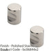 2 PACK Cylindrical Cupboard Door Knob 16mm Polished Stainless Steel Handle 1