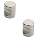 2 PACK Cylindrical Cupboard Door Knob 16mm Polished Stainless Steel Handle