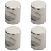 4 PACK Cylindrical Cupboard Door Knob 16mm Polished Stainless Steel Handle