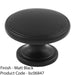 Ring Domed Cupboard Door Knob 32mm Diameter Matt Black Cabinet Handle 1