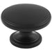 Ring Domed Cupboard Door Knob 32mm Diameter Matt Black Cabinet Handle