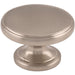 Ring Domed Cupboard Door Knob 38mm Diameter Satin Nickel Cabinet Handle