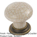 Porcelain Mushroom Cupboard Door Knob 36mm Dia - Florentine Bronze & Ivory Glaze 1