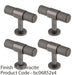 4 PACK Knurled Cupboard T Shape Pull Handle 50 x 13mm Anthracite Grey Handle 1