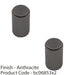 2 PACK Knurled Cylindrical Cupboard Door Knob 18mm Anthracite Cabinet Handle 1