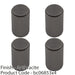 4 PACK Knurled Cylindrical Door Knob 18mm Dia Anthracite Grey Cabinet Handle 1