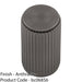Lined Reeded Cylinder Door Knob - 18mm Dia - Anthracite Grey Cabinet Pull Handle 1