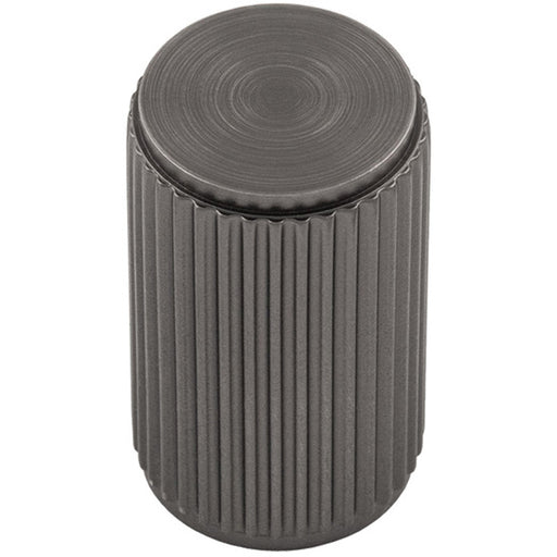 Lined Reeded Cylinder Door Knob - 18mm Dia - Anthracite Grey Cabinet Pull Handle
