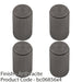4 PACK Lined Reeded Cylinder Door Knob 18mm Dia Anthracite Grey Pull Handle 1