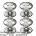 4x Ring Cabinet Door Knob Rose 32mm Polished Nickel Round Cupboard Pull Handle 1