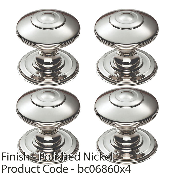 4x Ring Cabinet Door Knob Rose 38mm Polished Nickel Round Cupboard Pull Handle 1