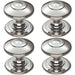4x Ring Cabinet Door Knob Rose 42mm Polished Nickel Round Cupboard Pull Handle