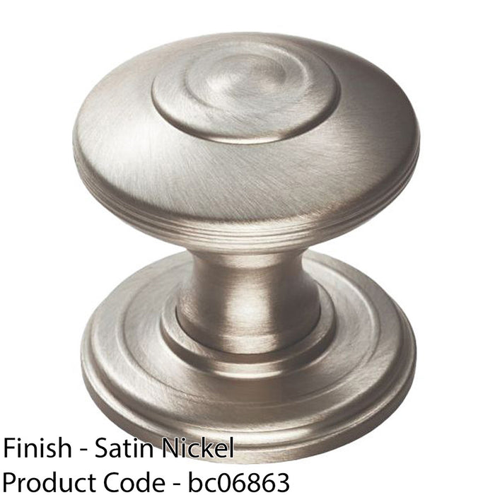 Ring Cabinet Door Knob Rose - 42mm Satin Nickel - Round Cupboard Pull Handle 1