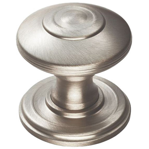 Ring Cabinet Door Knob Rose - 42mm Satin Nickel - Round Cupboard Pull Handle