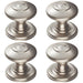 4 PACK Ring Cabinet Door Knob Rose 42mm Satin Nickel Round Cupboard Pull Handle
