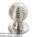 Reeded Ball Door Knob - 28mm Polished Chrome Lined Cupboard Pull Handle & Rose 1