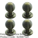 4 PACK Reeded Ball Door Knob 28mm Florentine Bronze Lined Pull Handle & Rose 1