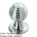 Reeded Ball Door Knob - 35mm Polished Chrome Lined Cupboard Pull Handle & Rose 1