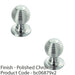 2 PACK Reeded Ball Door Knob 35mm Polished Chrome Lined Pull Handle & Rose 1