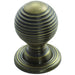 Reeded Ball Door Knob - 35mm Florentine Bronze Lined Cupboard Pull Handle & Rose