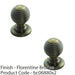 2 PACK Reeded Ball Door Knob 35mm Florentine Bronze Lined Cupboard Pull Handle 1