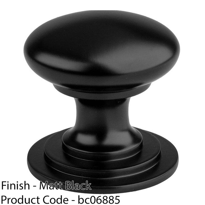 Victorian Tiered Door Knob - 25mm Matt Black Cabinet Pull Handle Round Rose 1