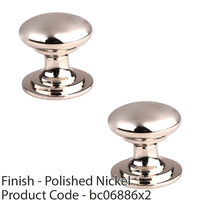 2 PACK Victorian Tiered Door Knob 25mm Polished Nickel Pull Handle Round Rose 1