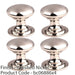 4 PACK Victorian Tiered Door Knob 25mm Polished Nickel Pull Handle Round Rose 1