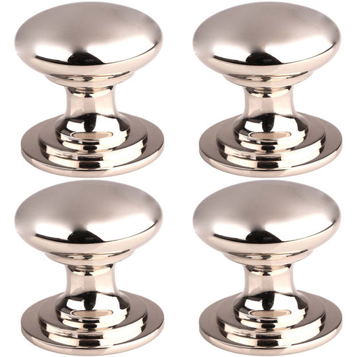 4 PACK Victorian Tiered Door Knob 25mm Polished Nickel Pull Handle Round Rose