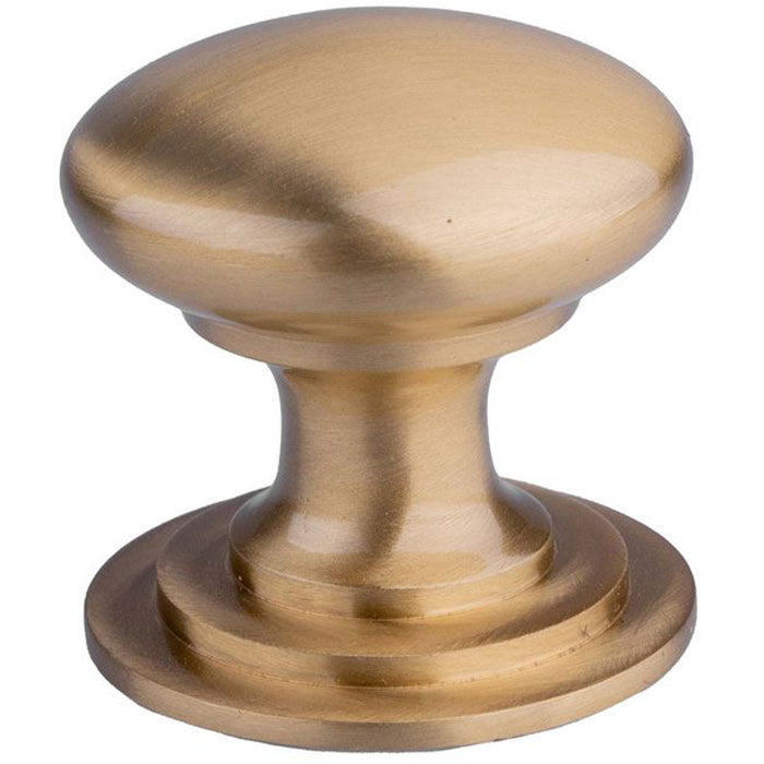 Victorian Tiered Door Knob - 25mm Satin Brass Cabinet Pull Handle Round Rose