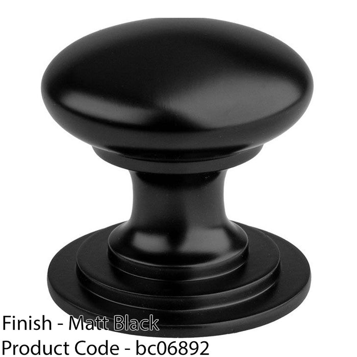 Victorian Tiered Door Knob - 32mm Matt Black Cabinet Pull Handle Round Rose 1