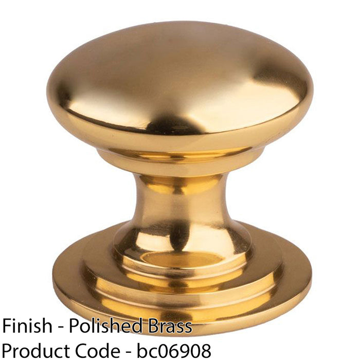 Victorian Tiered Door Knob - 50mm Polished Brass Cabinet Pull Handle Round Rose 1